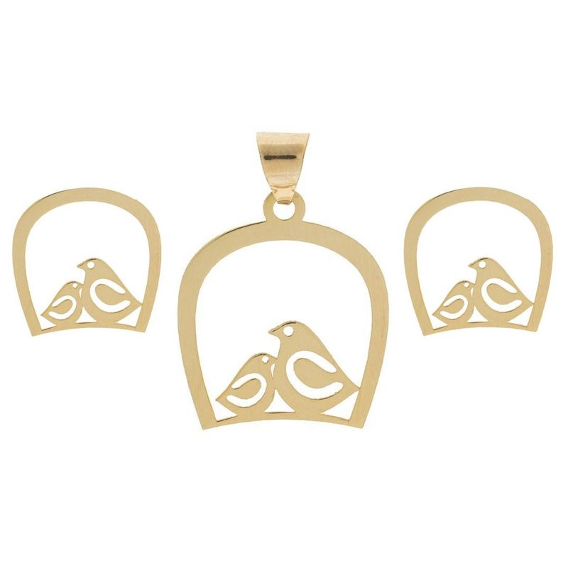 نیم ست طلا 18 عیار زنانه مدل پرنده کد gh6346